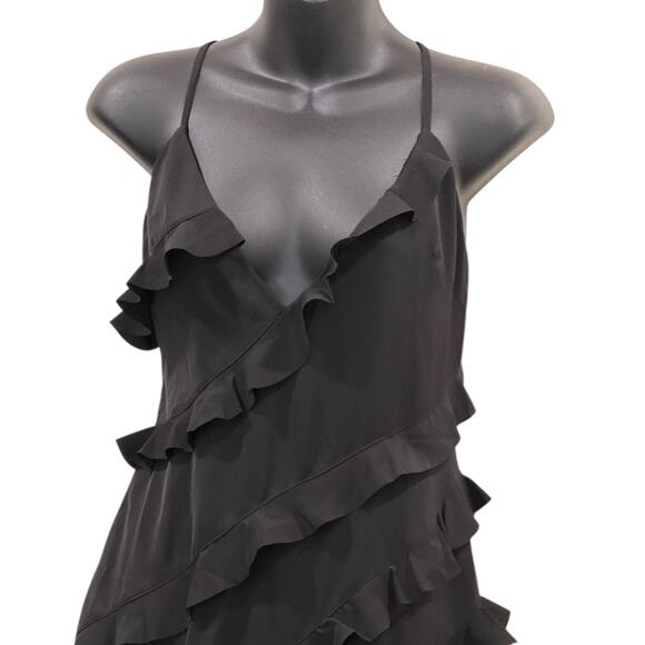 NWT Club L London Run The World Ruffle Maxi Dress In Black - Picture 7 of 9